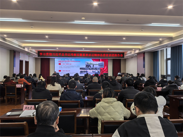 12月10日上午，學(xué)習(xí)貫徹習(xí)近平總書記考察安徽重要講話精神縣委宣講團報告會在集團召開，集團領(lǐng)導(dǎo)班子成員、各子公司班子成員及集團本部全體職工參加。.jpg